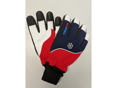Handschoen "Matterhorn", leer, thinsulate voering, met boord, vingertopversterking met silicone grip