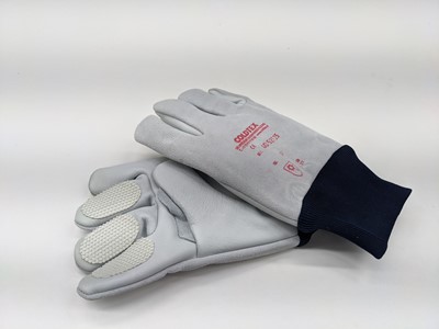 Handschoen "Fieberbrunn", leer, vingertopversterking en tricot boord